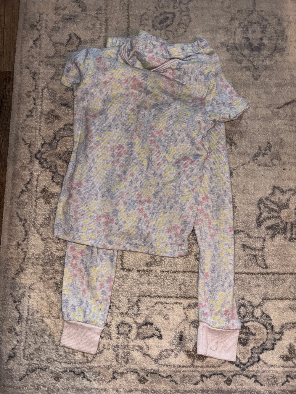 Laura Ashley Pastel Floral Long Sleeve Pajama Set - Pink, Blue, Yellow